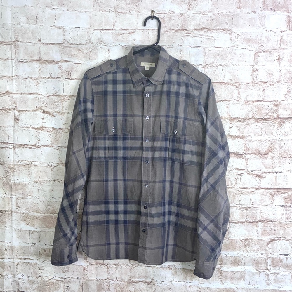 Burberry Men’s Nova Check Blue Grey Size Small